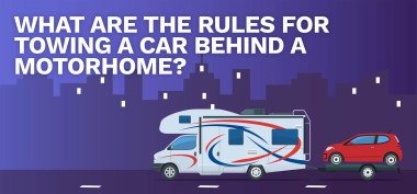 What are the rules for towing a car behind a motorhome?